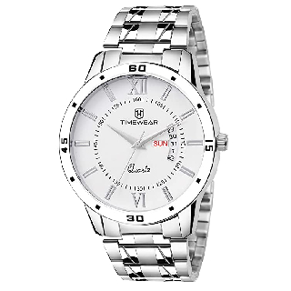 Flat 80%TIMEWEAR Analog Day Date Functioning Stainless Steel Chain Watch for Men